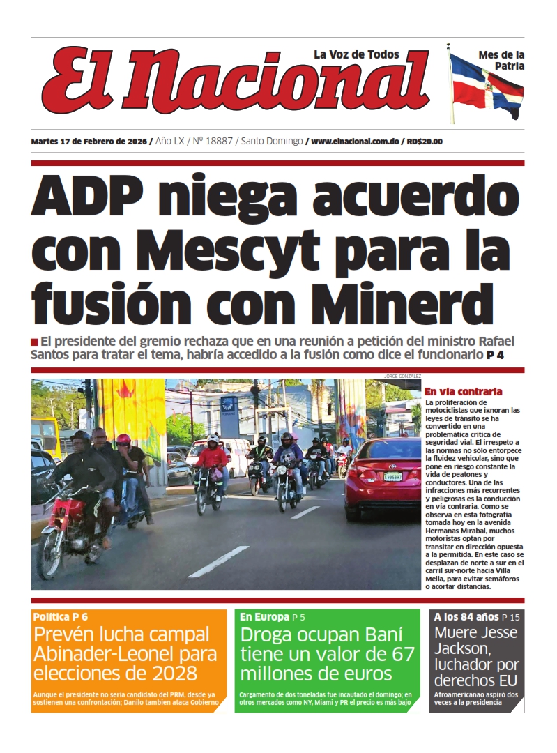 Portada Periódico El Nacional, Martes 17, Febrero, 2026