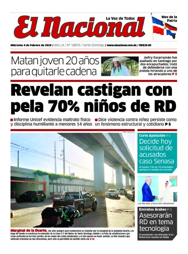 Portada Periódico El Nacional, Miércoles 04, Febrero, 2026