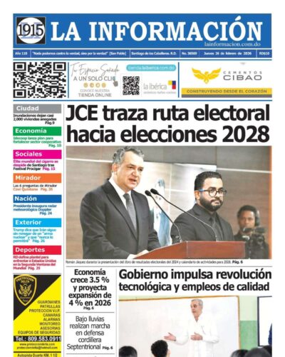 Portada Periódico La Información, Jueves 26, Febrero, 2026