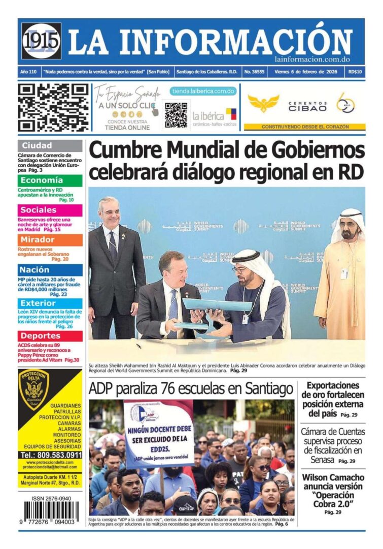 Portada Periódico La Información, Viernes 06, Febrero, 2026