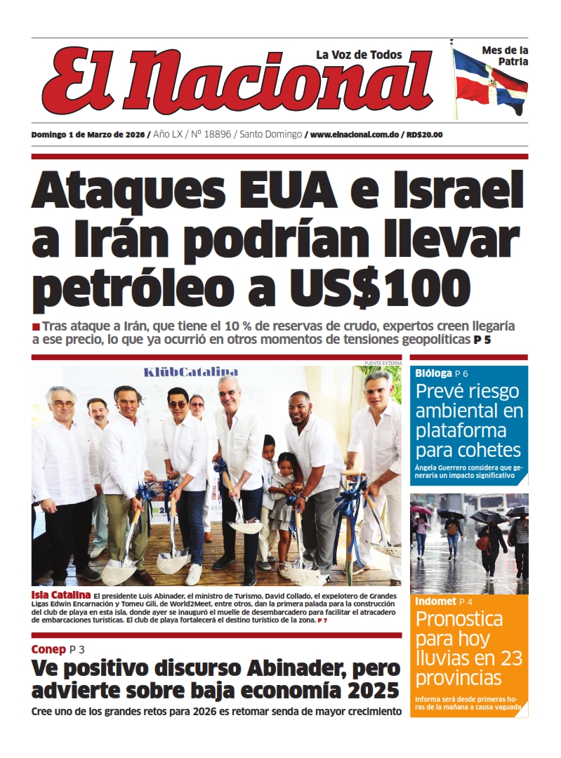 Portada Periódico El Nacional, Domingo 01, Marzo, 2026