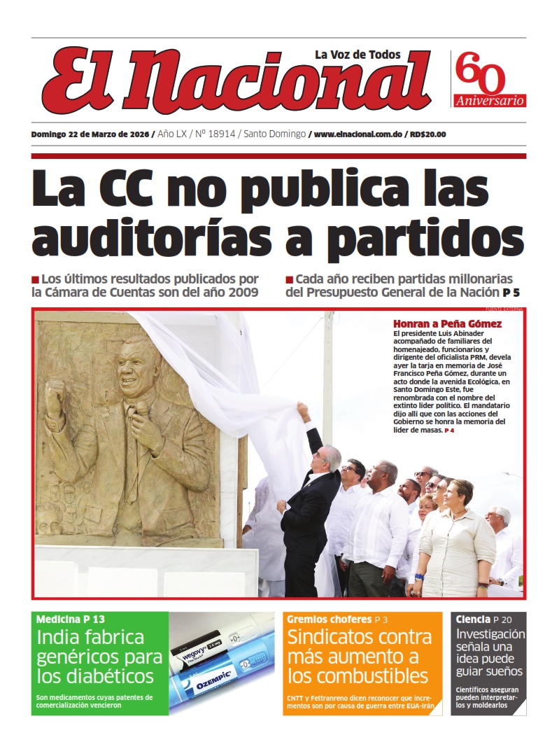 Portada Periódico El Nacional, Domingo 22, Marzo, 2026