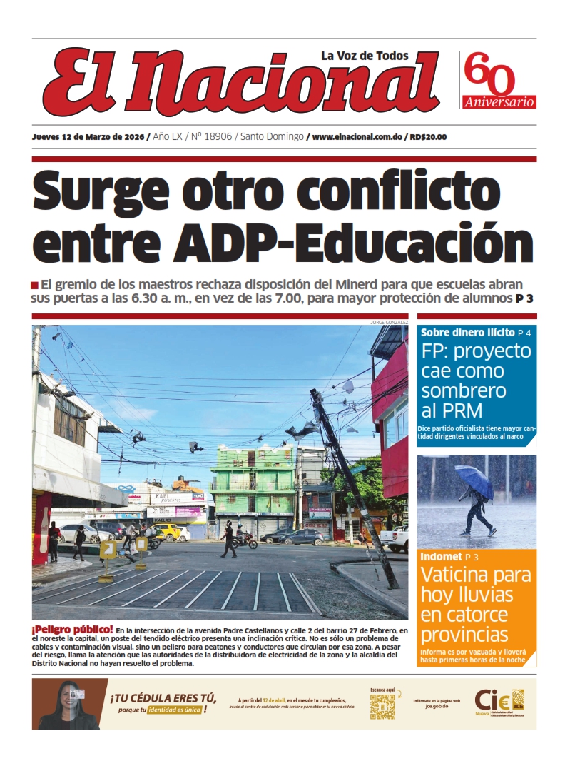 Portada Periódico El Nacional, Jueves 12, Marzo, 2026