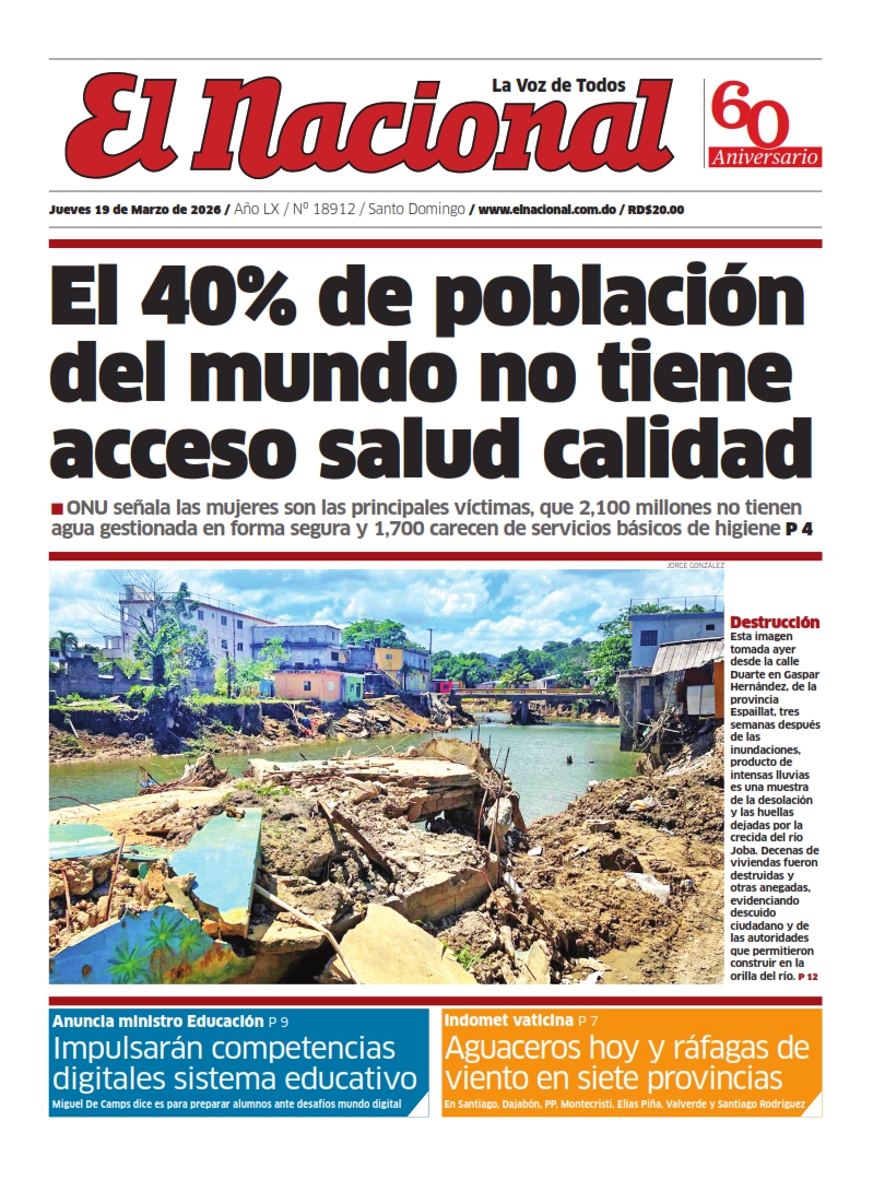Portada Periódico El Nacional, Jueves 19, Marzo, 2026
