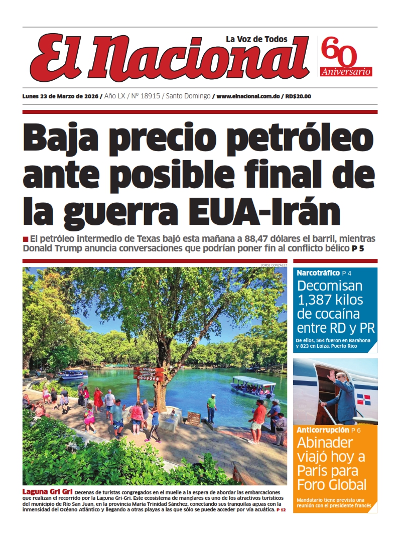 Portada Periódico El Nacional, Lunes 23, Marzo, 2026
