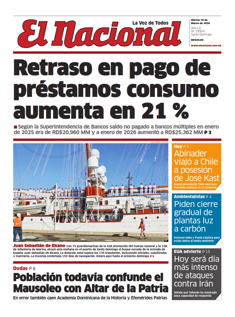 Portada Periódico El Nacional, Martes 10, Marzo, 2026