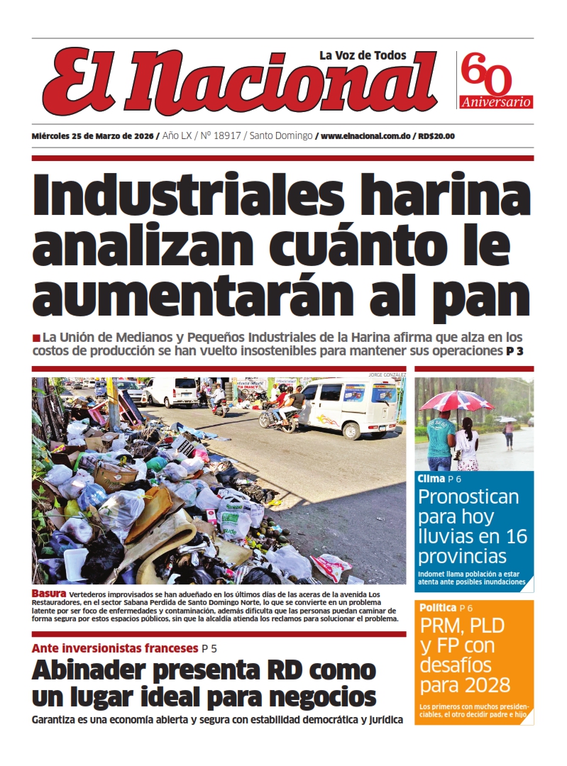 Portada Periódico El Nacional, Miércoles 25, Marzo, 2026