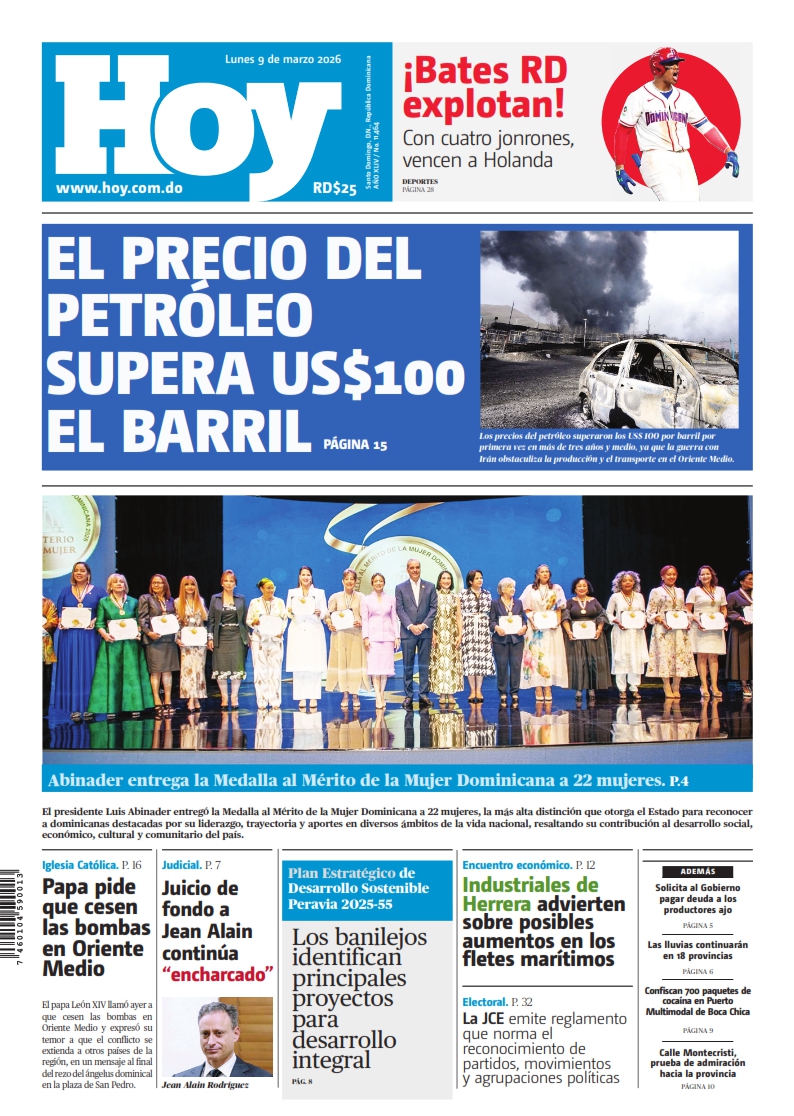 Portada Periódico Hoy, Lunes 09, Marzo, 2026_001