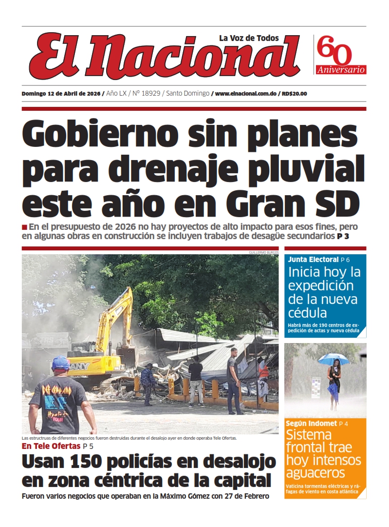 Portada Periódico El Nacional, Domingo 12, Abril 2026