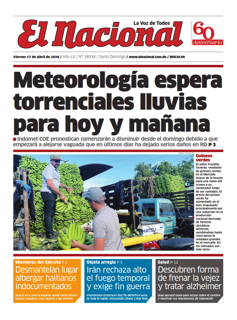 Portada Periódico El Nacional, Domingo 19, Abril 2026
