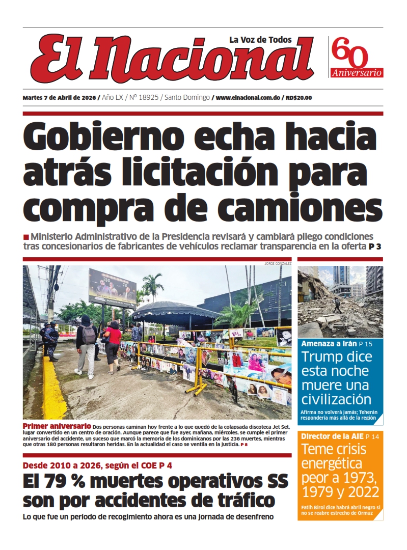 Portada Periódico El Nacional, Martes 07, Abril 2026