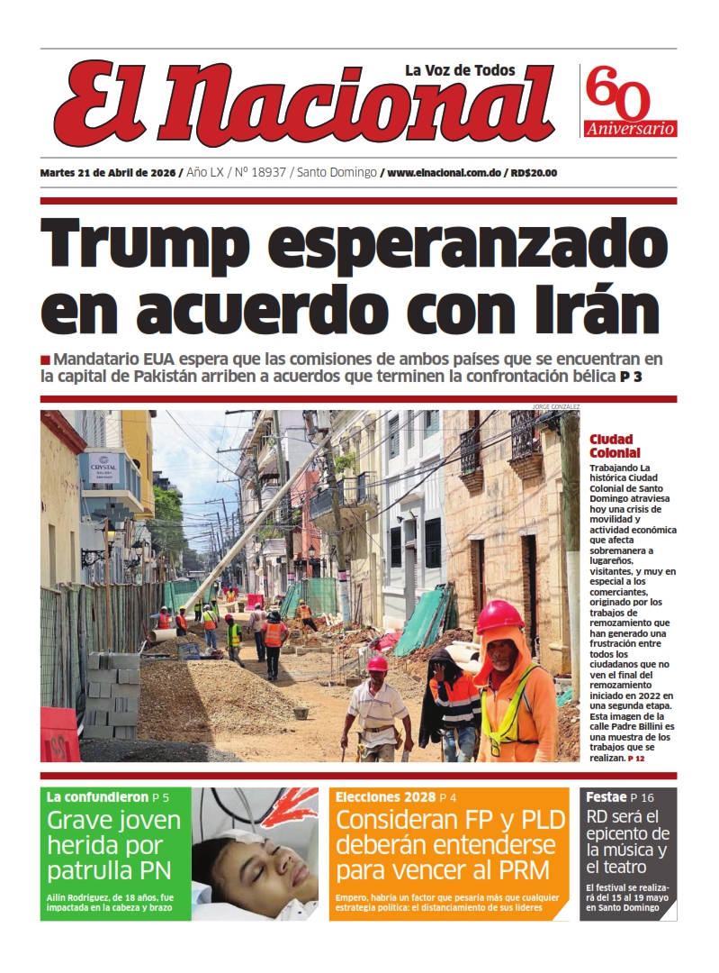 Portada Periódico El Nacional, Martes 21, Abril 2026