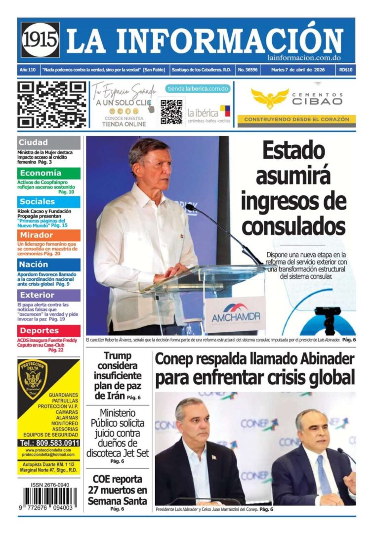 Portada Periódico La Información, Martes 07, Abril 2026