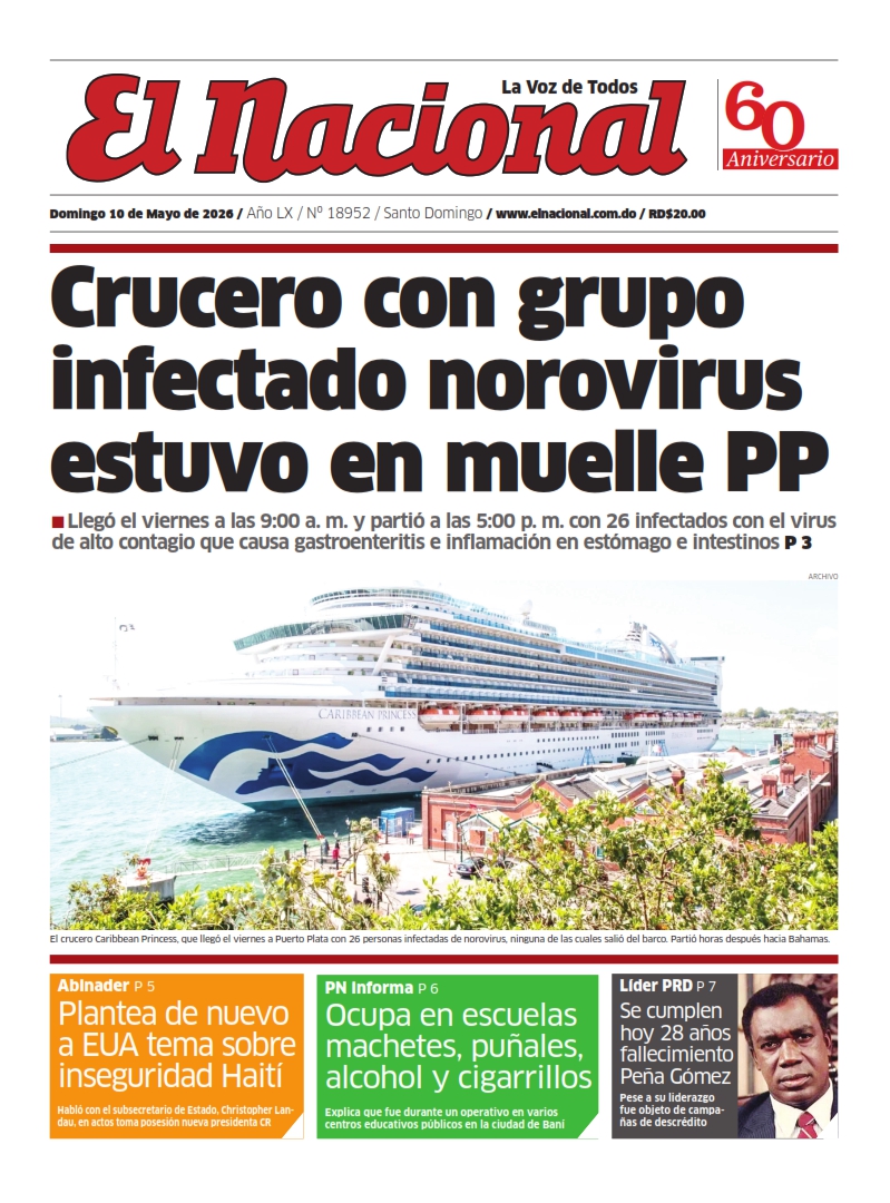 Portada Periódico El Nacional, Domingo 10, Mayo 2026