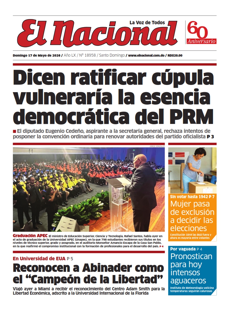 Portada Periódico El Nacional, Domingo 17, Mayo 2026