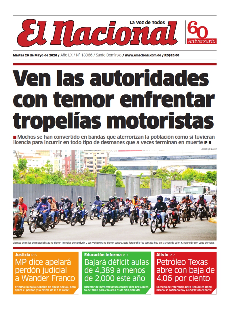 Portada Periódico El Nacional, Martes 26, Mayo 2026