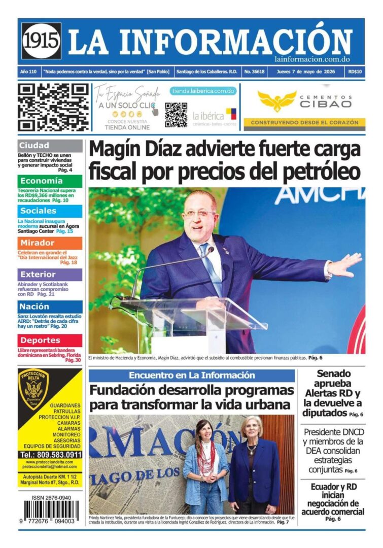 Portada Periódico La Información, Jueves 7, Mayo 2026