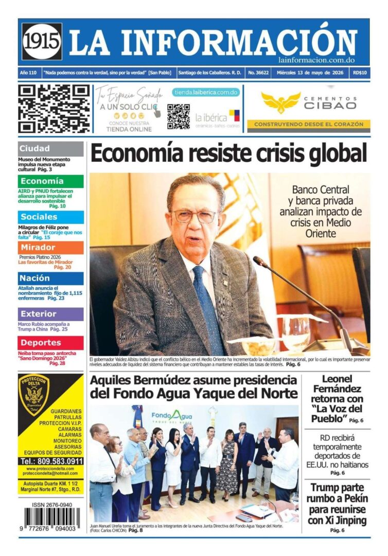 Portada Periódico La Información, Miércoles 13, Mayo 2026