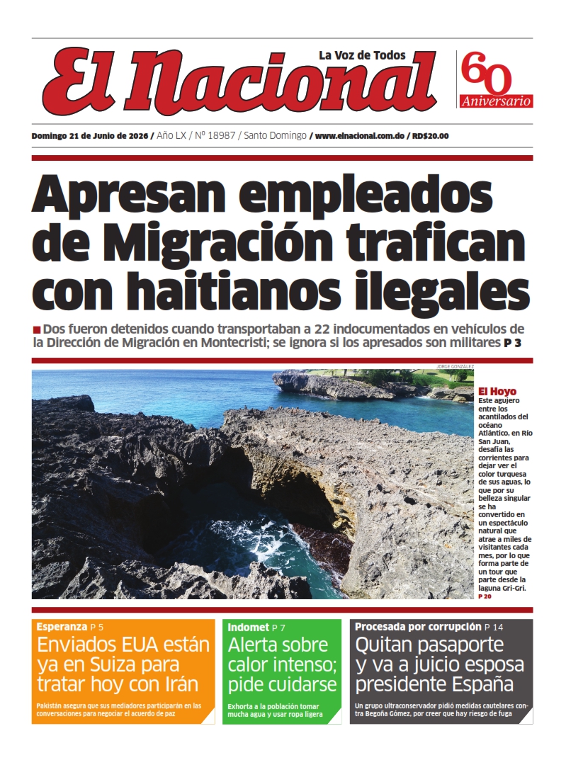 Portada Periódico El Nacional Domingo 21 Junio 2026