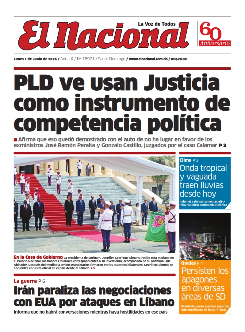 Portada Periódico El Nacional, Lunes 1, Junio 2026