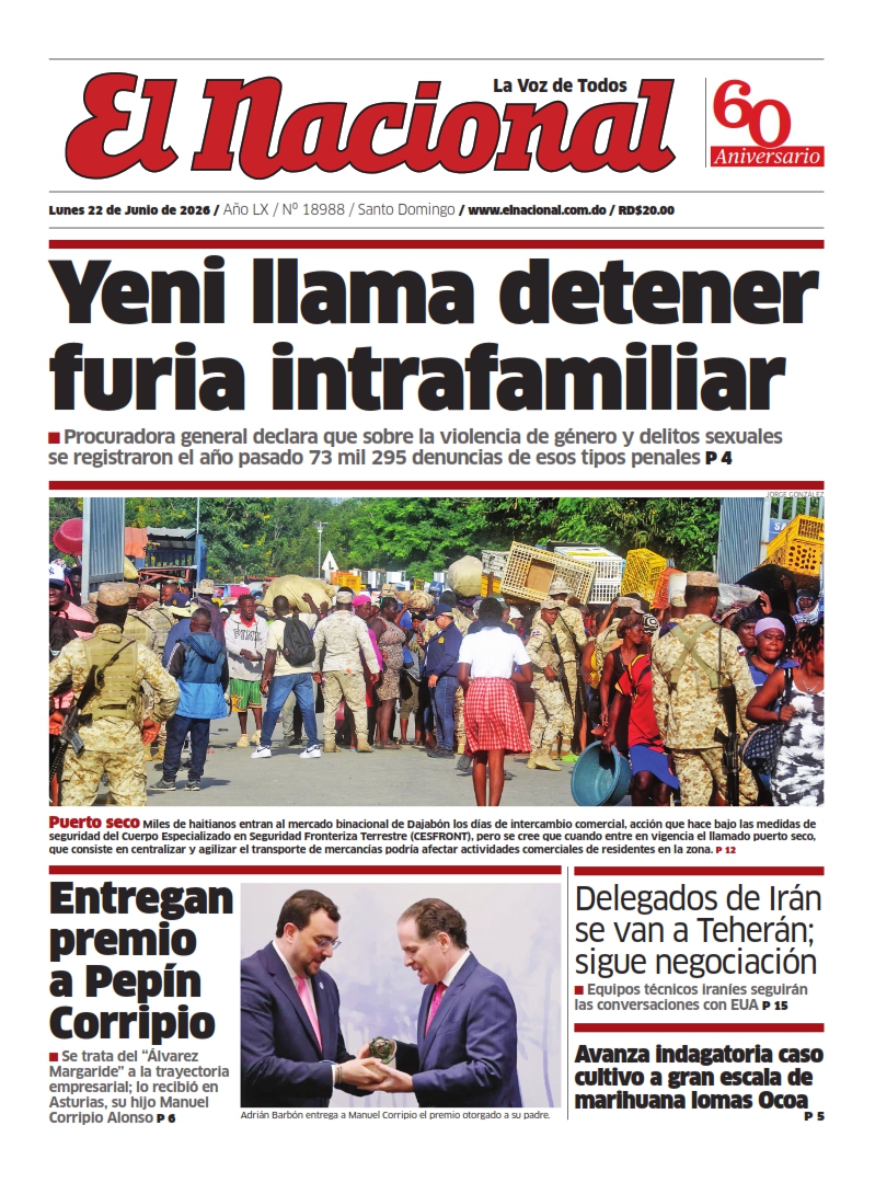 Portada Periódico El Nacional Lunes 22 Junio 2026
