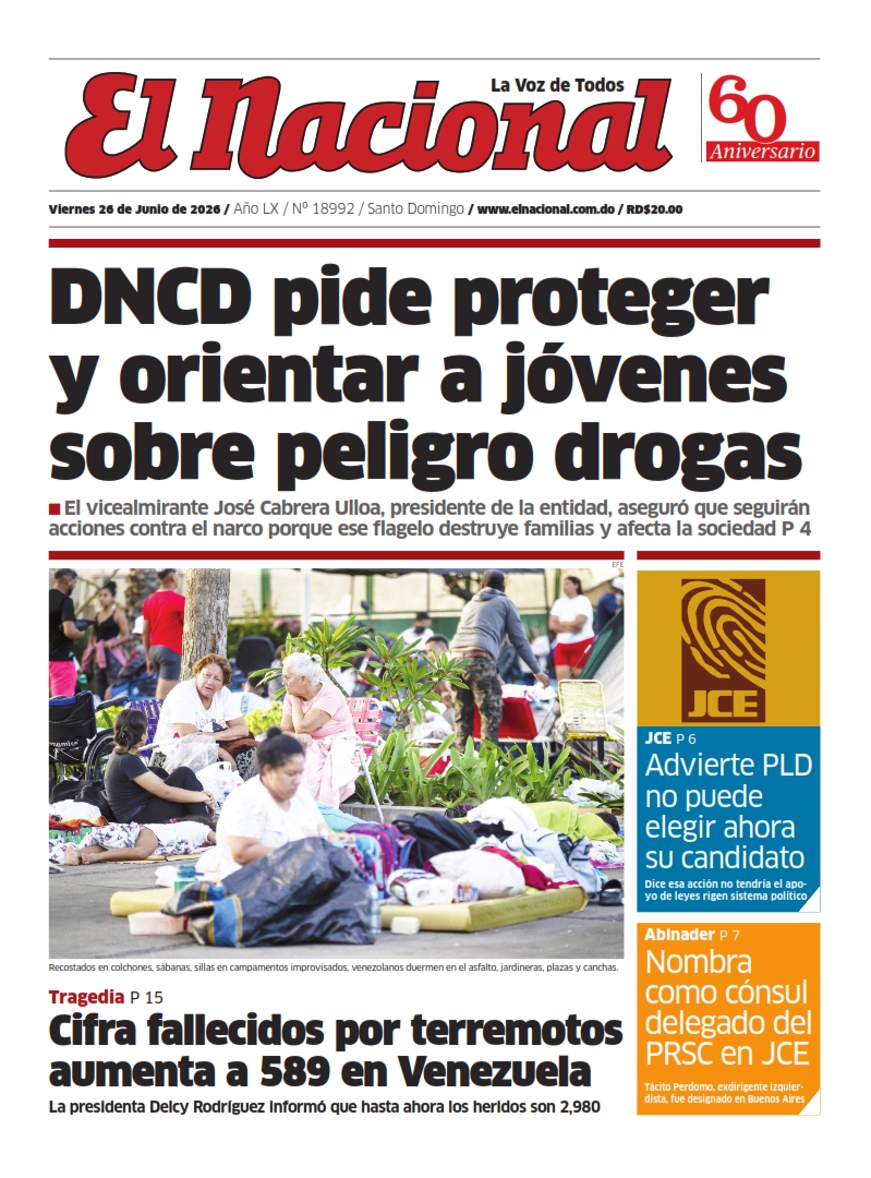 Portada Periódico El Nacional Viernes 26 Junio 2026