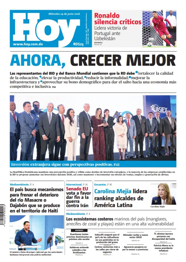 Portada Periódico Hoy Miércoles 24 Junio 2026 001