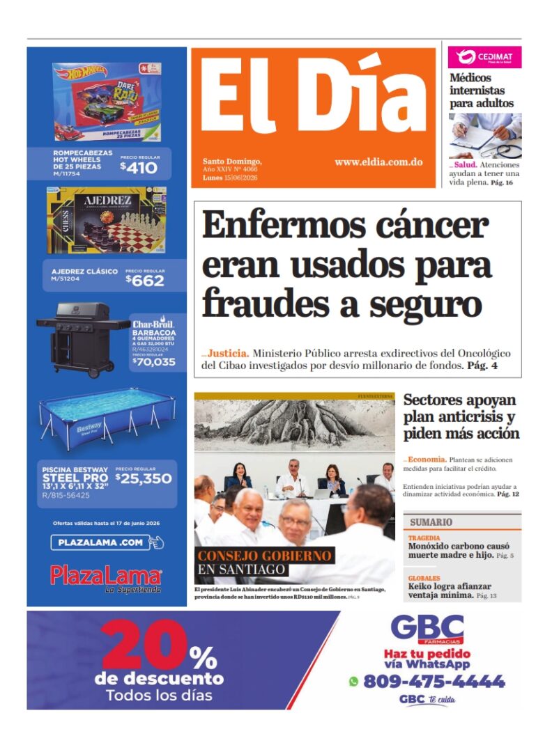 Portada Periodico La Informacion Lunes 15 Junio 2026
