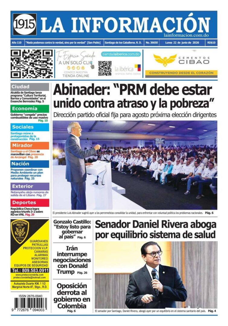 Portada Periódico La Información Lunes 22 Junio 2026