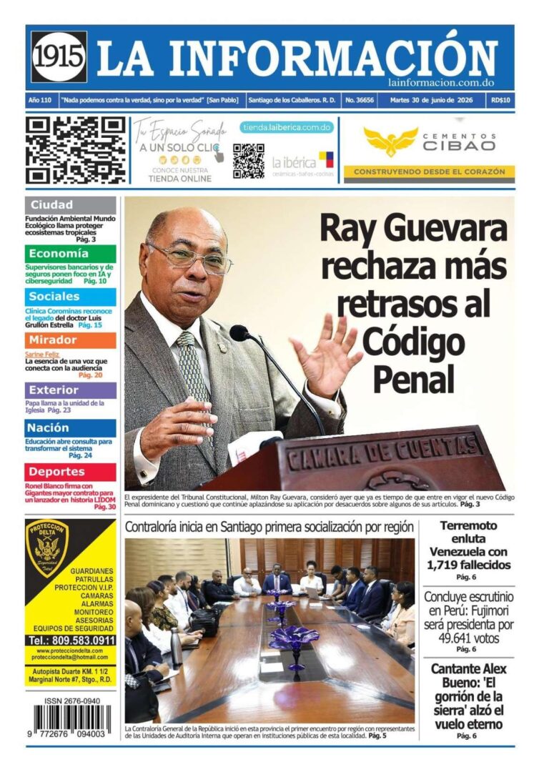 Portada Periódico La Información, Martes 30, Junio 2026