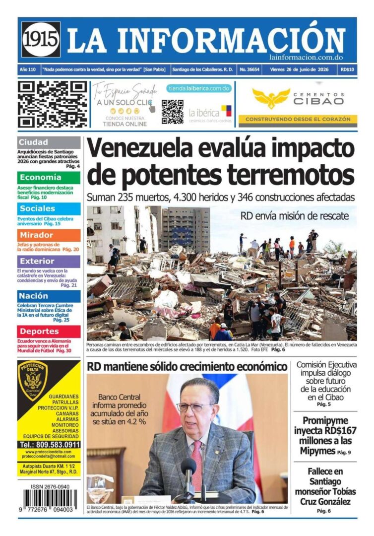 Portada Periódico La Información Viernes 26 Junio 2026