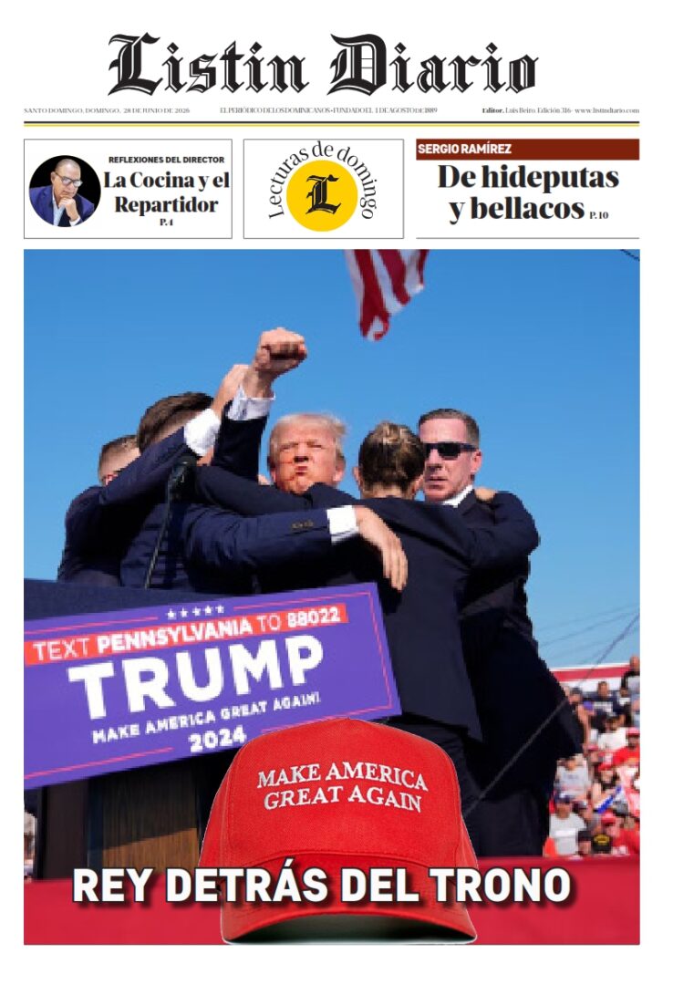 Portada Periódico Listín Diario, Domingo 28, Junio 2026