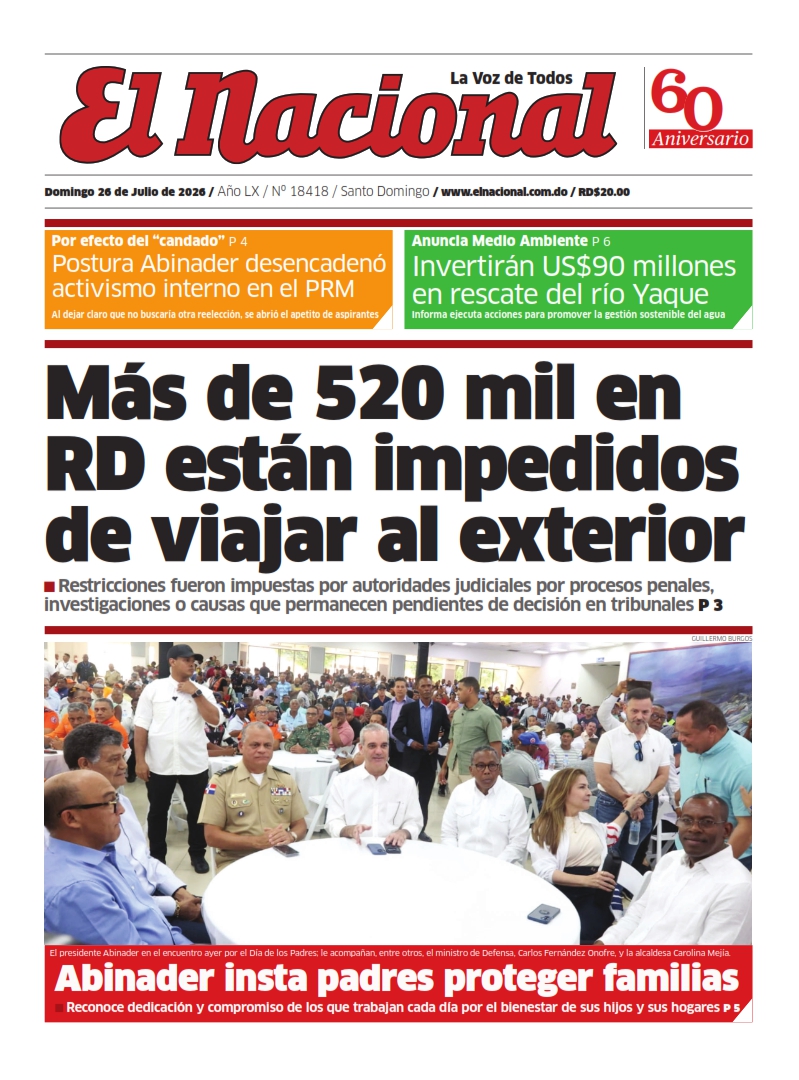 Portada Periódico El Nacional, Domingo 26, Julio 2026 001