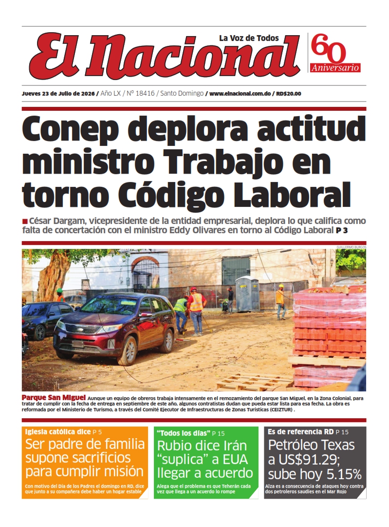 Portada Periódico El Nacional, Jueves 23, Julio 2026