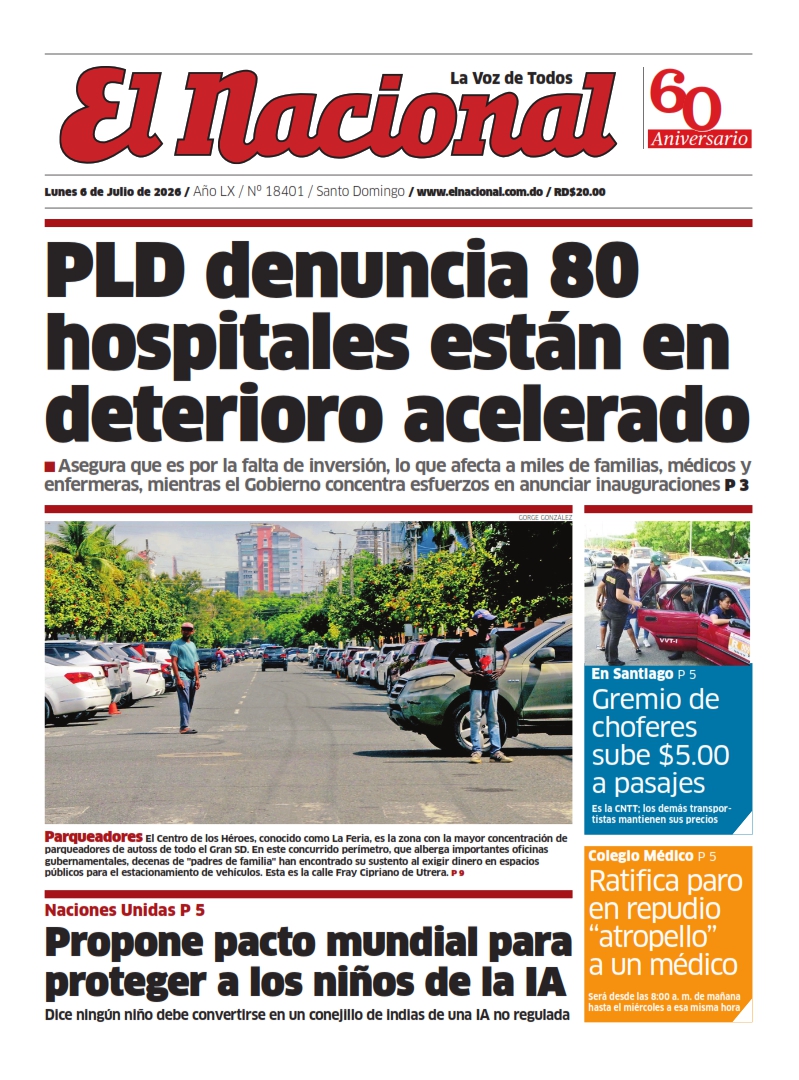 Portada Periódico El Nacional, Lunes 6, Julio 2026