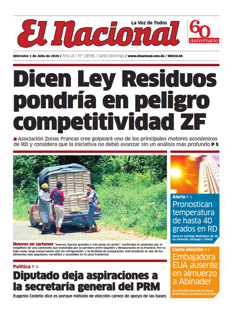 Portada Periódico El Nacional, Miércoles 1, Julio 2026