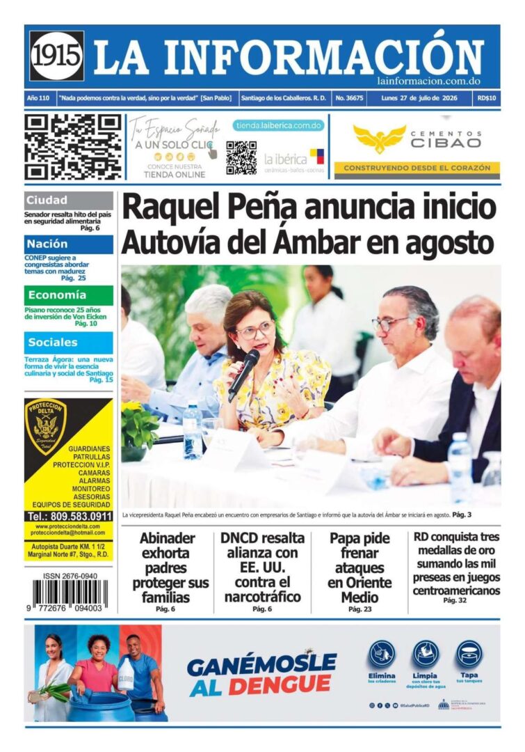 Portada Periódico La Información, Lunes 27, Julio 2026