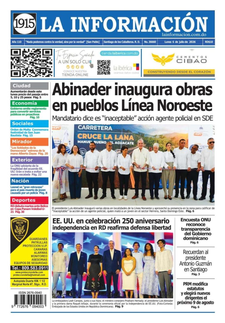 Portada Periódico La Información, Lunes 6, Julio 2026