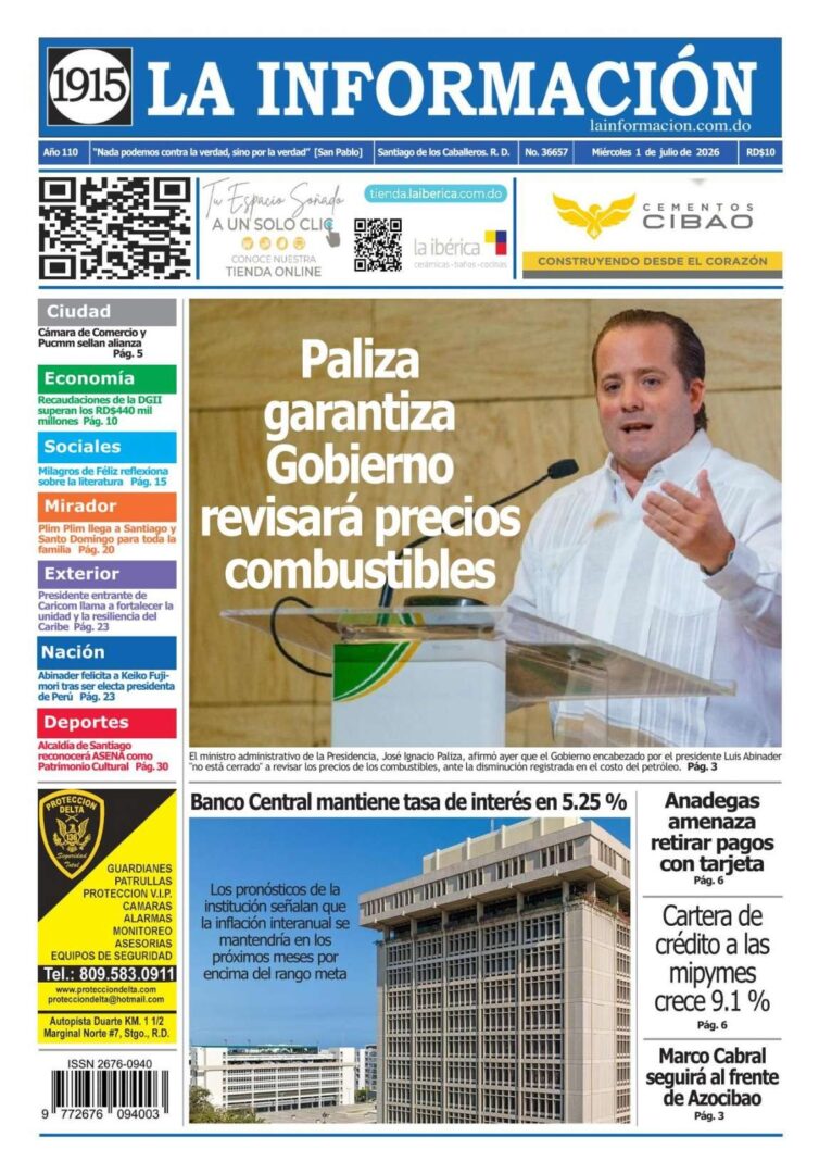 Portada Periódico La Información, Miércoles 1, Julio 2026