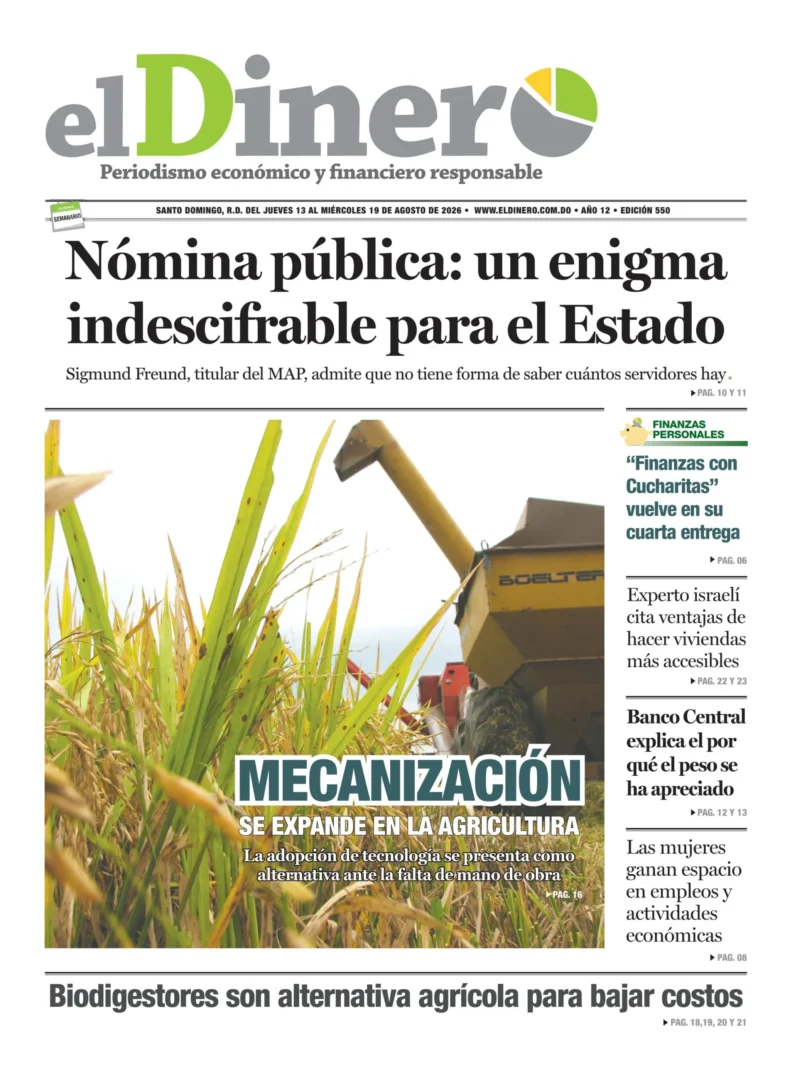 Portada Periódico El Dinero, Jueves 13, Agosto 2026