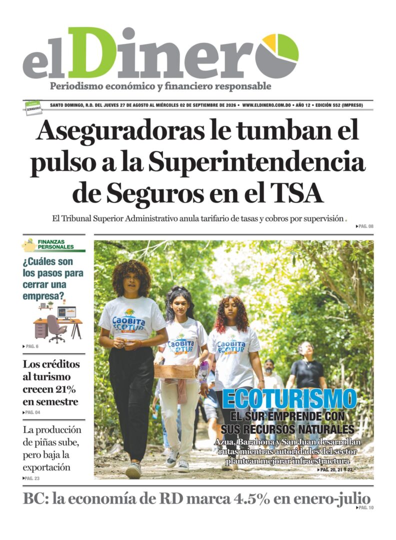 Portada Periódico El Dinero, Jueves 27, Agosto 2026