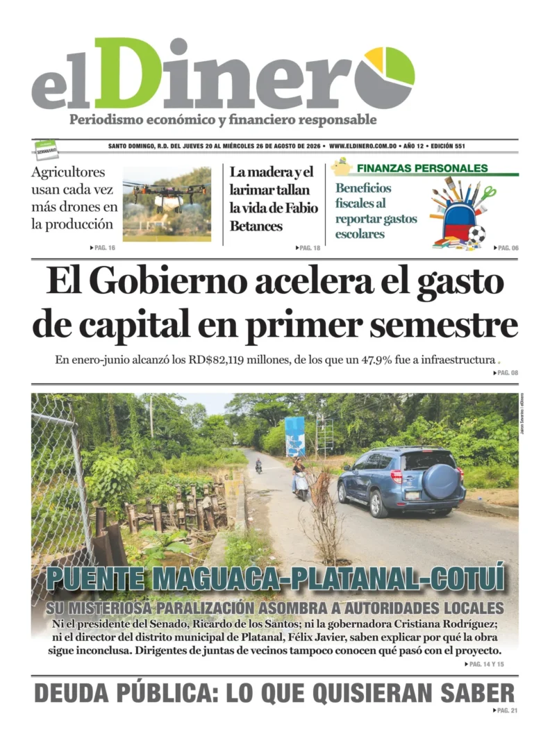 Portada Periódico El Dinero, Viernes 21, Agosto 2026