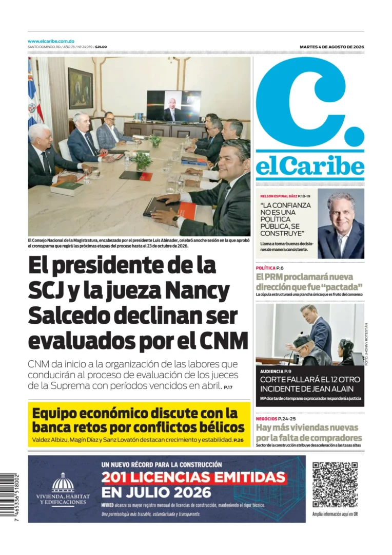 Portada Periódico El Nacional, Martes 4, Agosto 2026