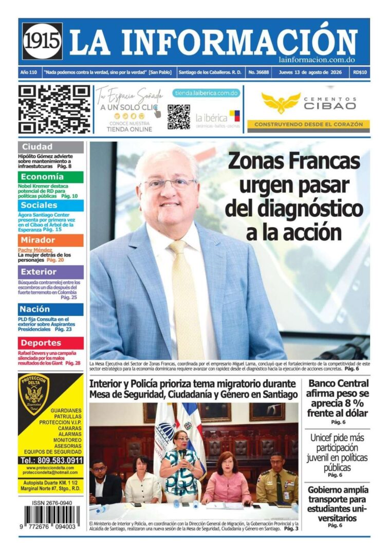 Portada Periódico La Información, Jueves 13, Agosto 2026