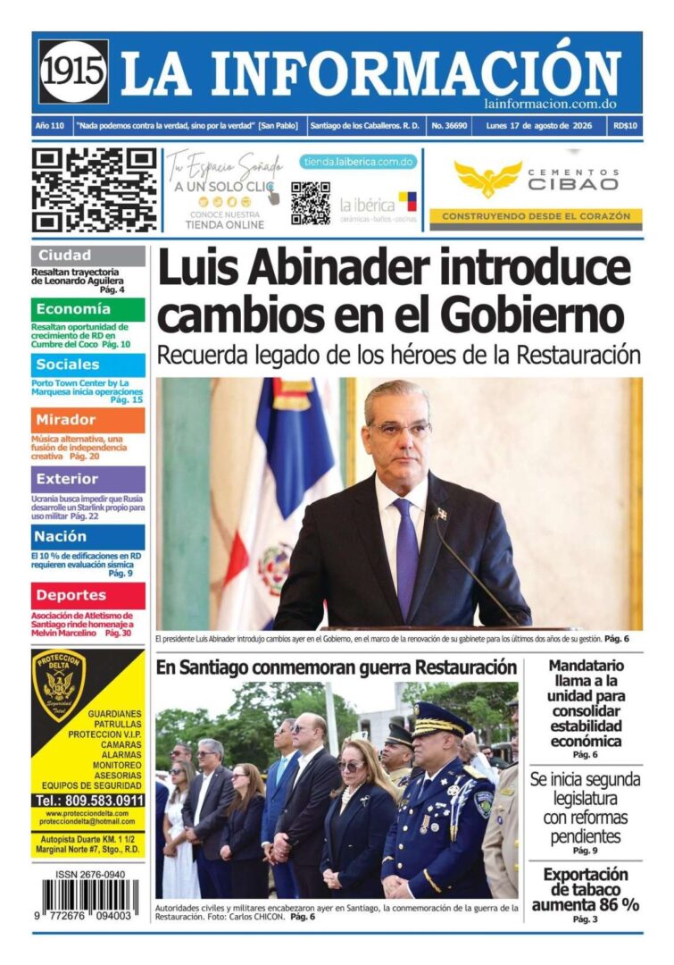 Portada Periódico La Información, Lunes 17, Agosto 2026