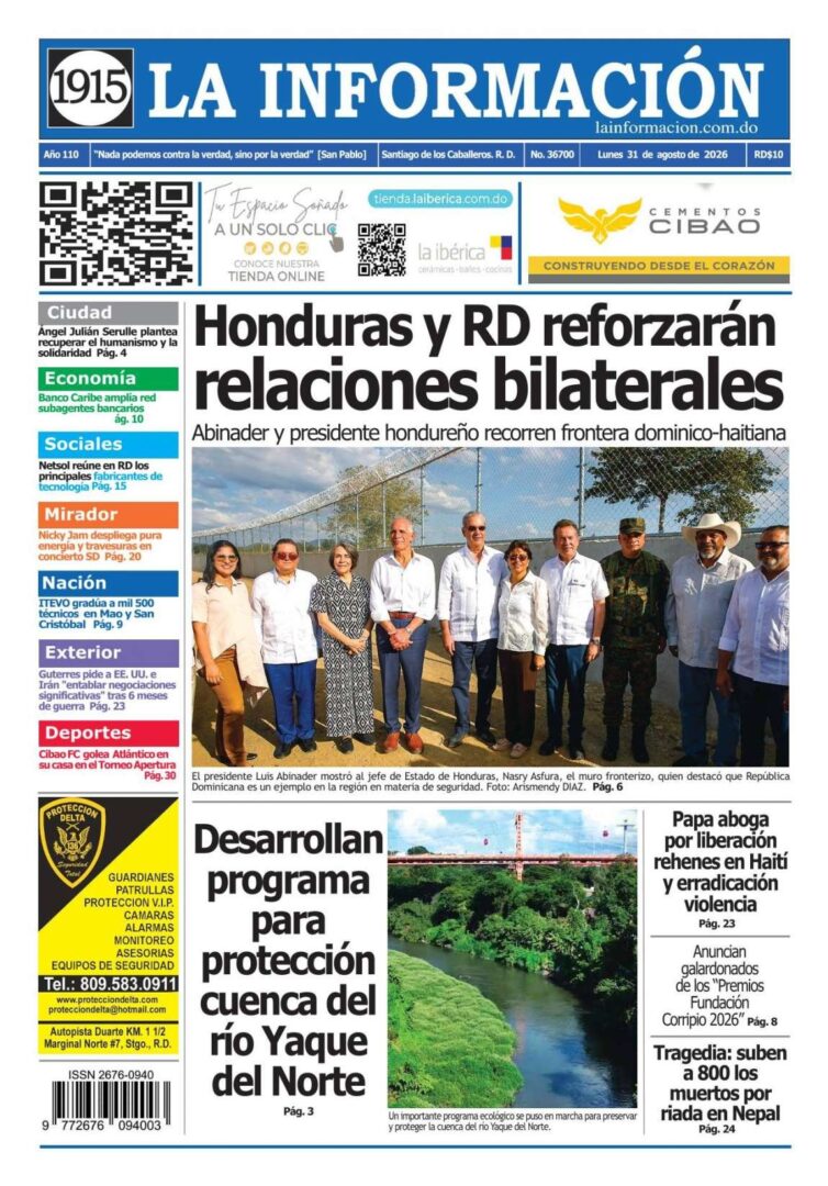 Portada Periódico La Información, Lunes 31, Agosto 2026
