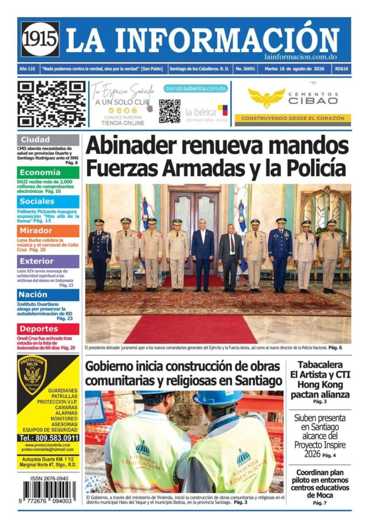 Portada Periódico La Información, Martes 18, Agosto 2026