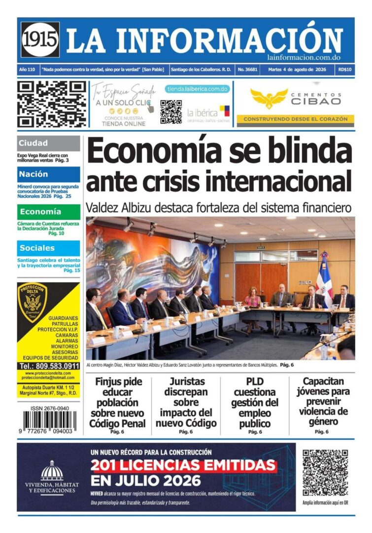 Portada Periódico La Información, Martes 4, Agosto 2026