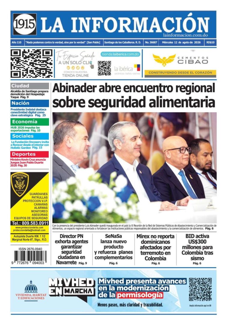 Portada Periódico La Información, Miércoles 12, Agosto 2026