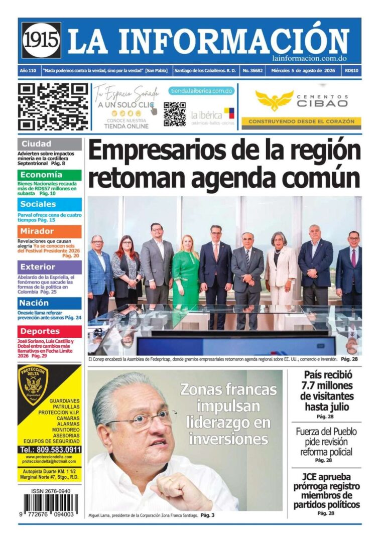 Portada Periódico La Información, Miércoles 5, Agosto 2026